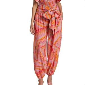 Farm Rio NWT! Bright Forest Smocked Waist Pants XL